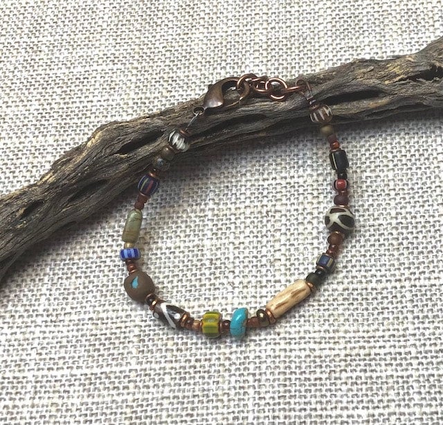 Turquoise Beaded Bracelet with Sun Color Natural Stones, Single Strand  Turquoise and Orange Stone Bracelet | Pebbles at my Feet